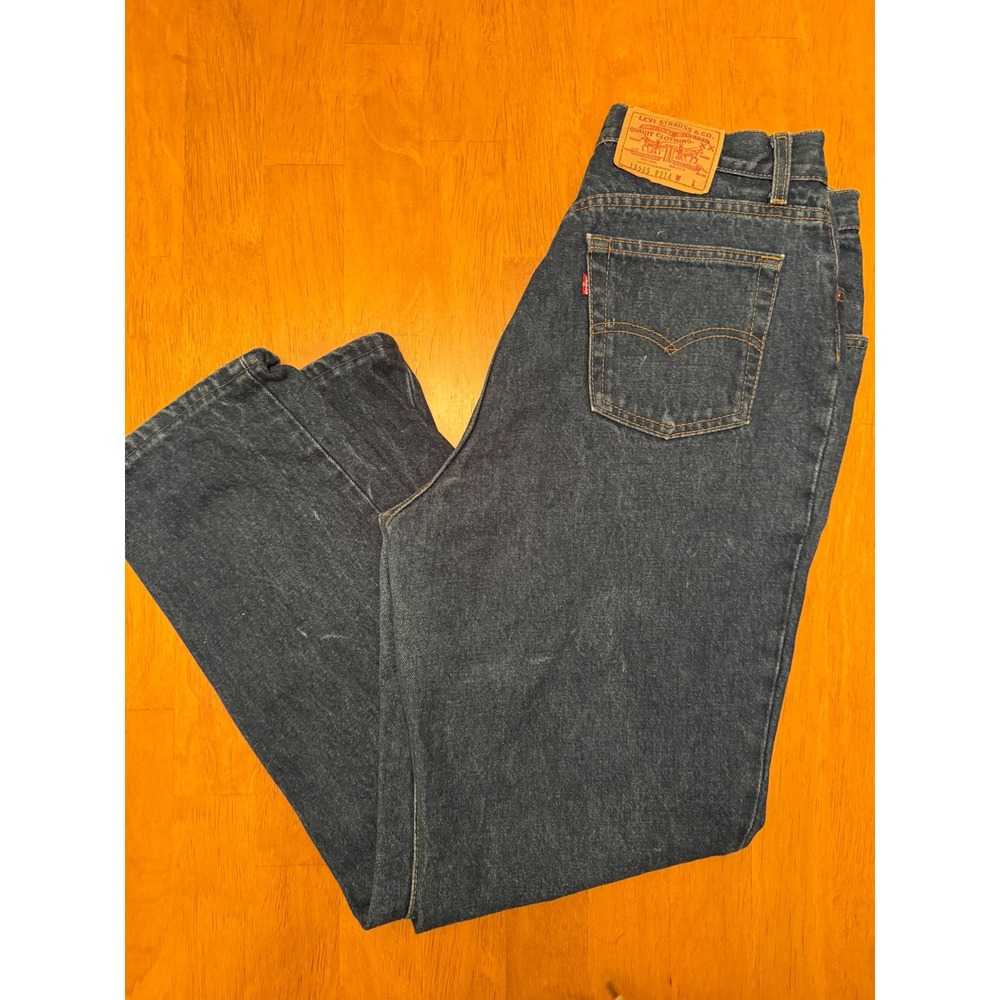 Vintage 80s Levis 505 High Waisted Mom Jeans 18505-0214 Dark Wash Made in USA 12